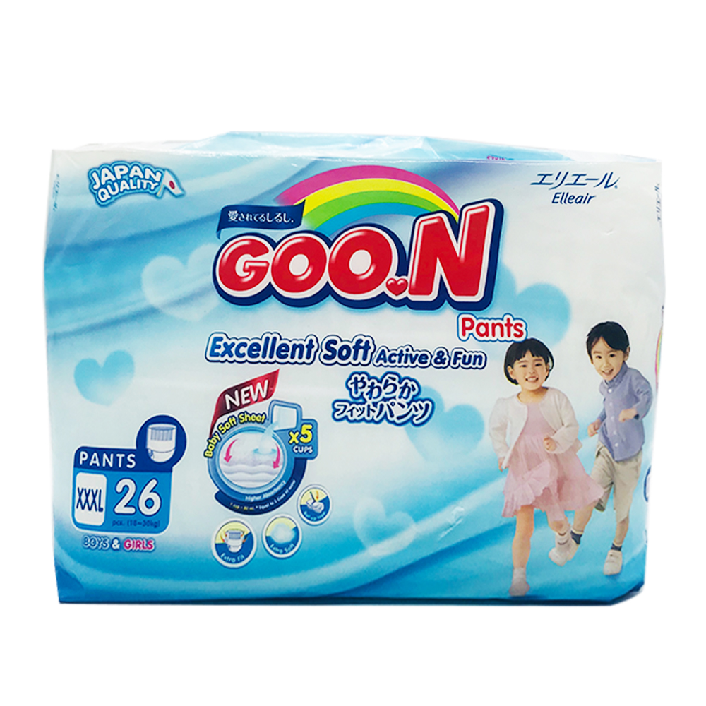 Goon Premium Baby Diaper Pants 26's SizeXxxl (Boys & Girls)